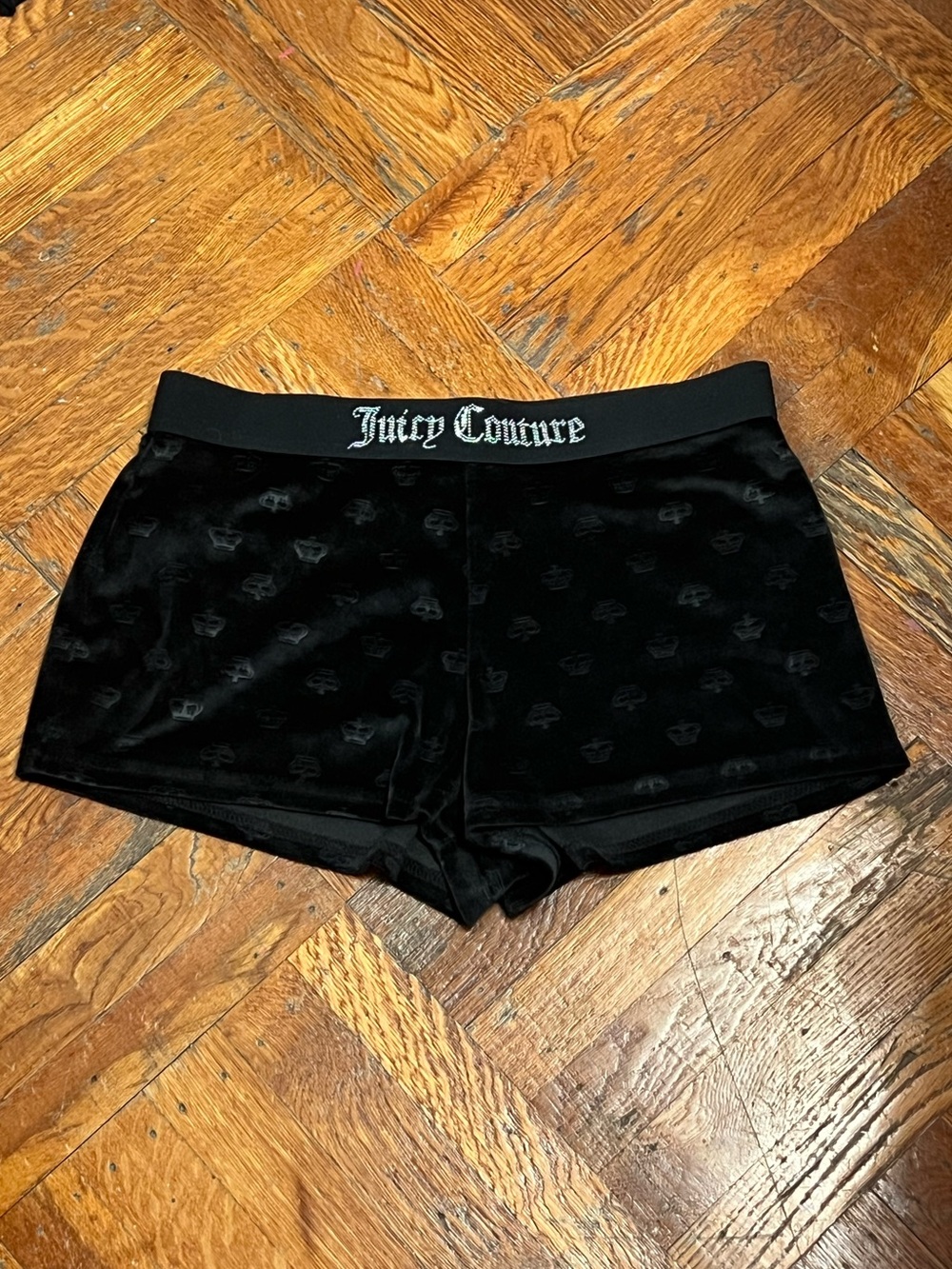 Black velvet juicy couture sleep shorts